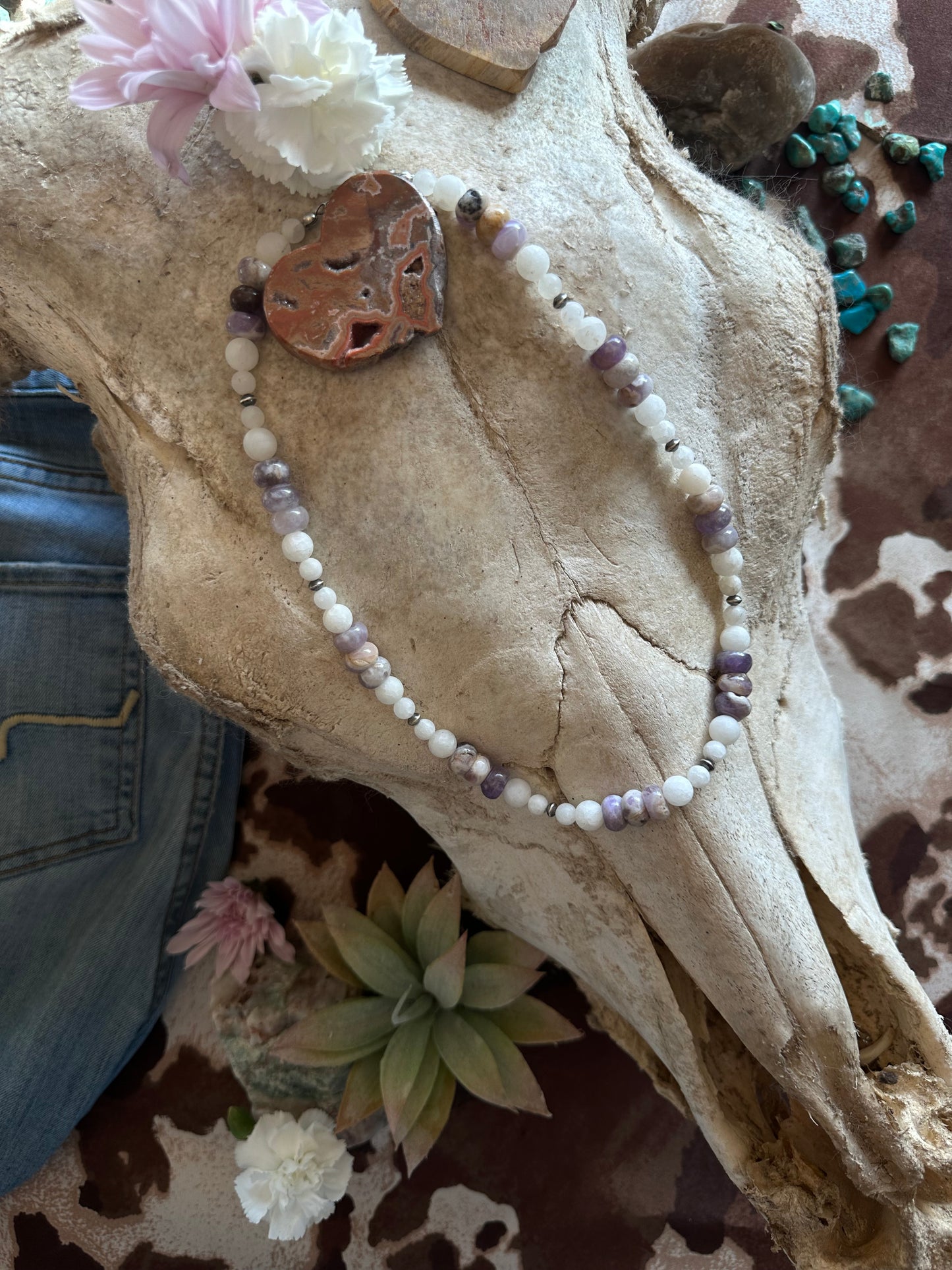 True Amethyst and Sterling Silver Pearl Necklace Stack