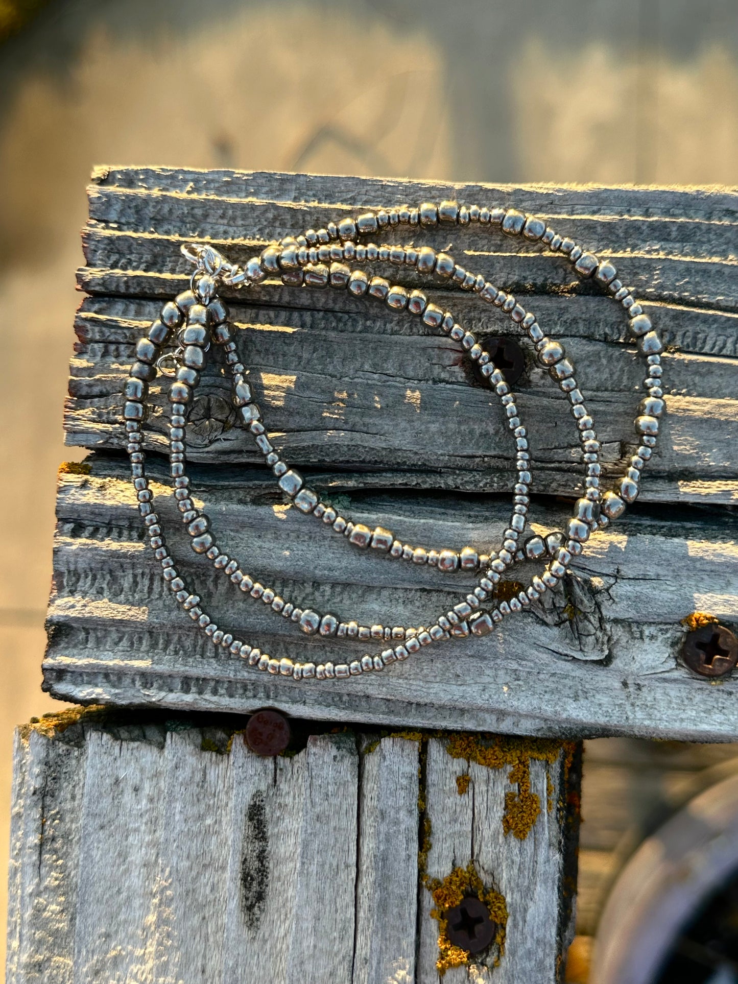 Glass Bead Stacked Bracelete